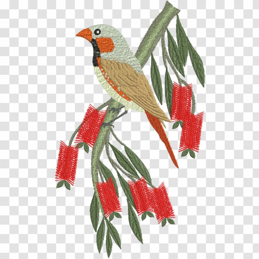 Machine Embroidery Bird Floral Design - Beak Transparent PNG