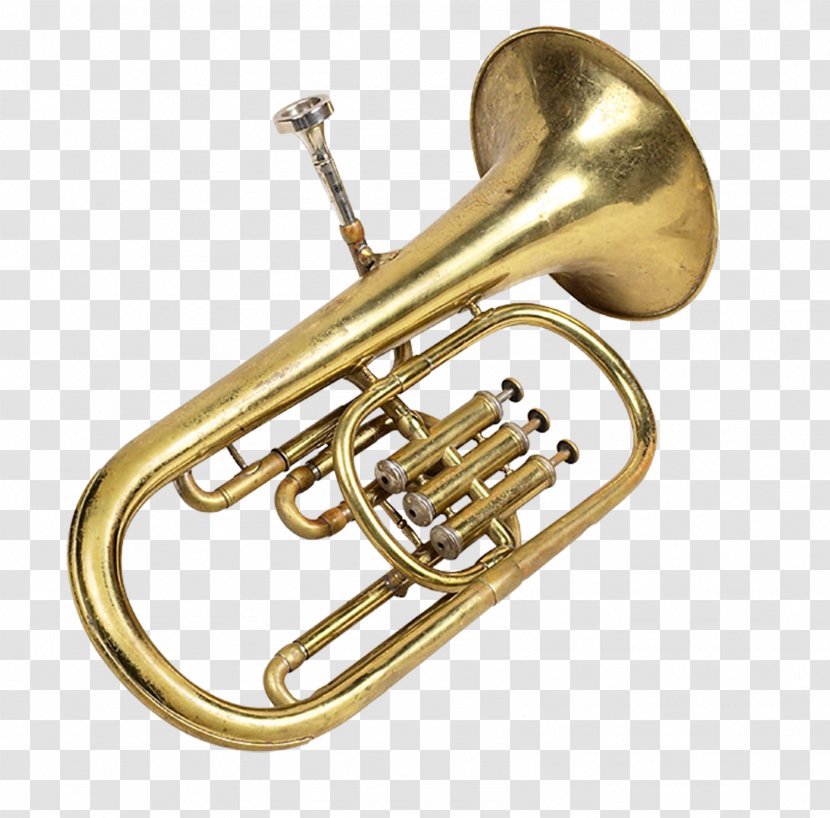Wind Instrument Musical Saxhorn Trumpet - Cartoon - Metal Instruments Trombone Transparent PNG