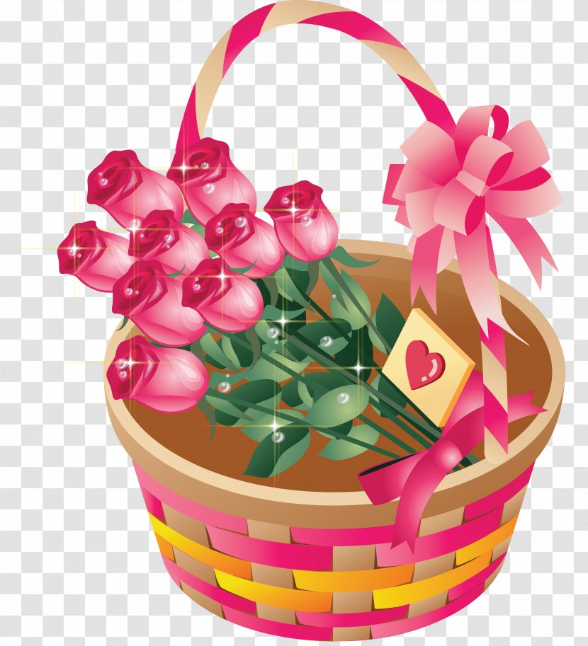 Desktop Wallpaper Garden Roses Flower Bouquet Pink - Plant - Basket Transparent PNG