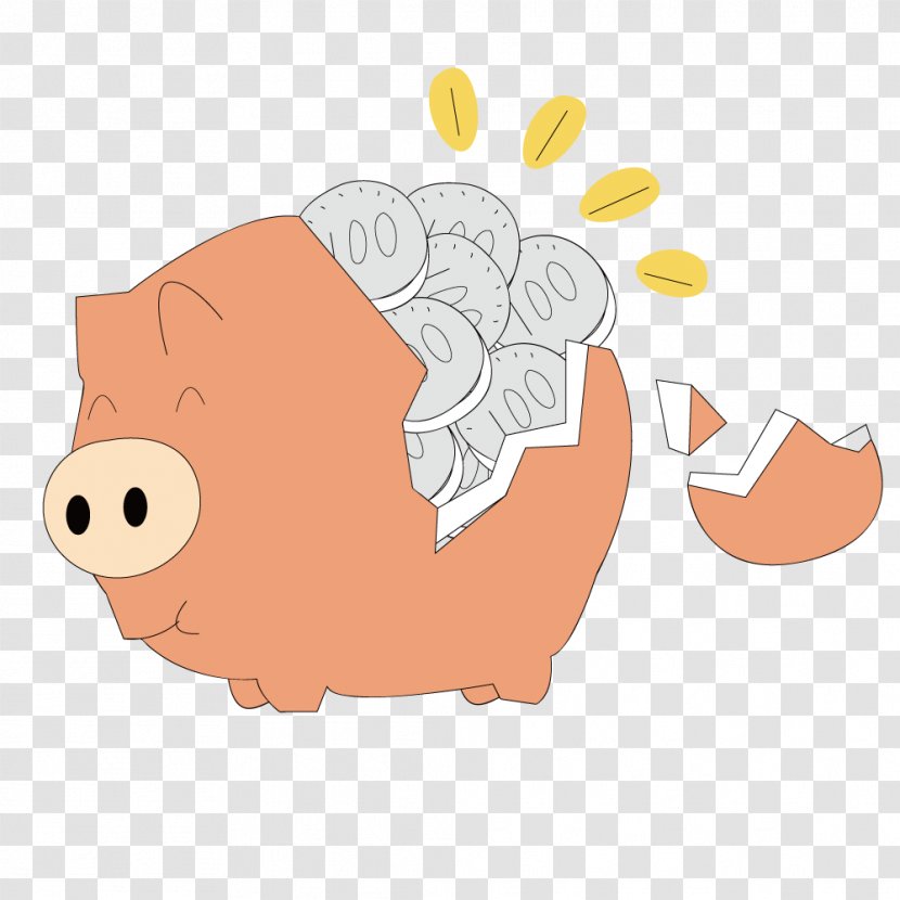 Piggy Bank Money - Snout - Hand-painted Transparent PNG