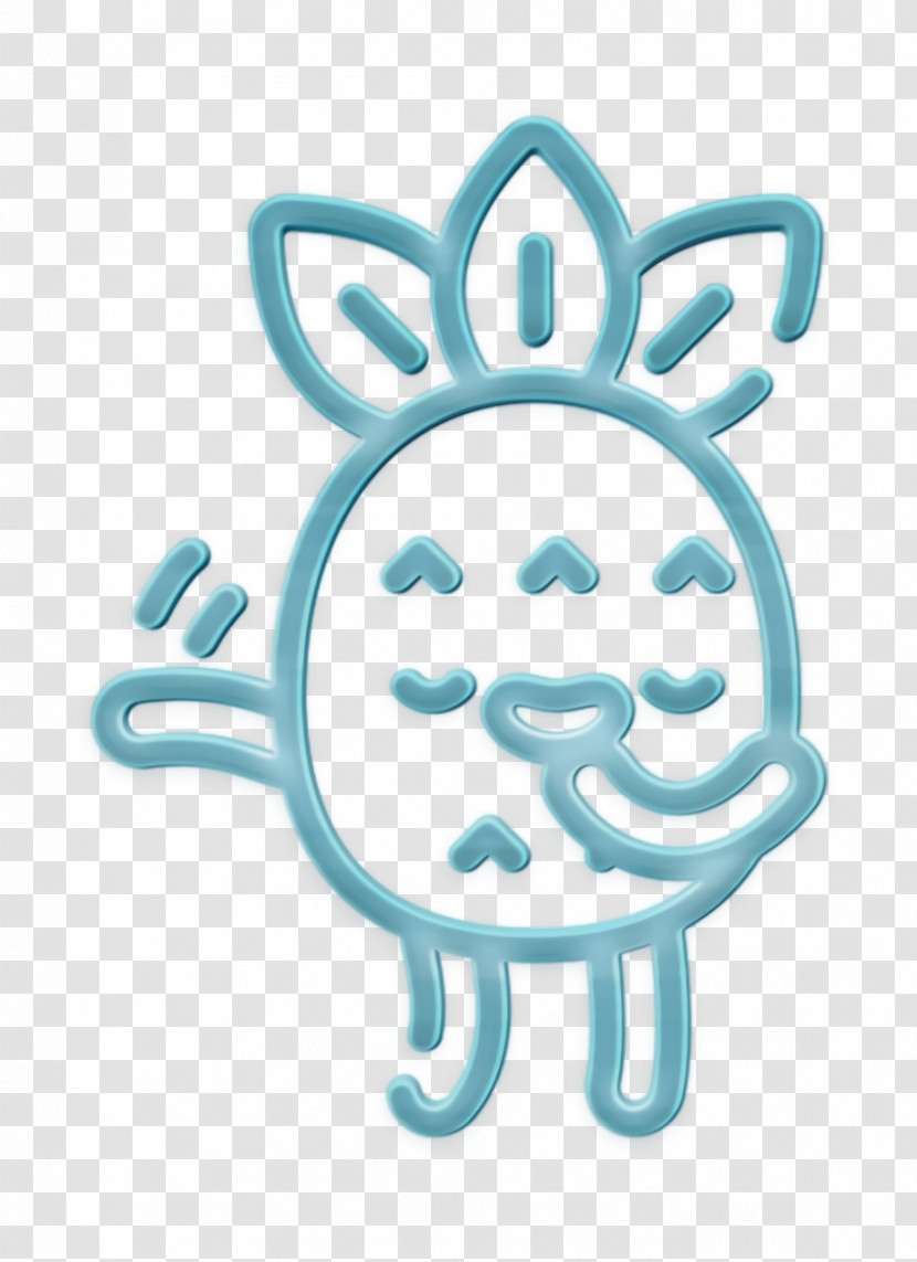 Flattered Icon Pineapple Character Icon Blushing Icon Transparent PNG