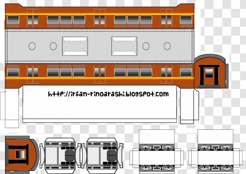 Train Paper Model Kereta Commuter Indonesia Locomotive Transparent PNG