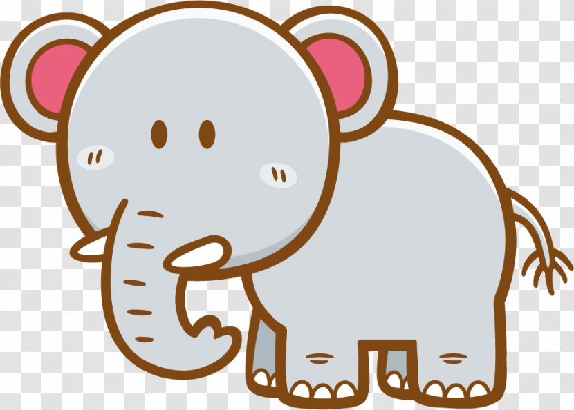 Elephant Cartoon - Animation - Hand Painted Transparent PNG
