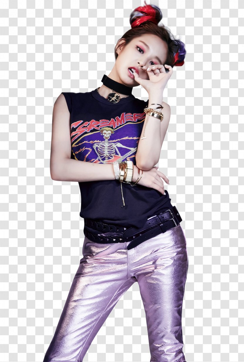 Jennie Kim BLACKPINK K-pop YG Entertainment I.O.I - Watercolor - Black Background Transparent PNG