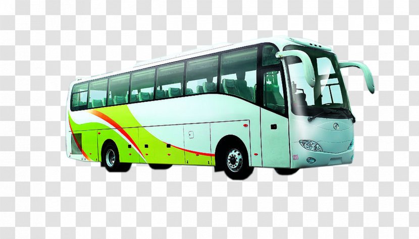 Luoyang Tour Bus Service Car Coach - Public Transport - White And Green Transparent PNG