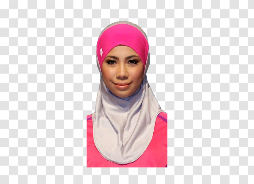 Pink M Neck - Headgear - Hijab Black Transparent PNG