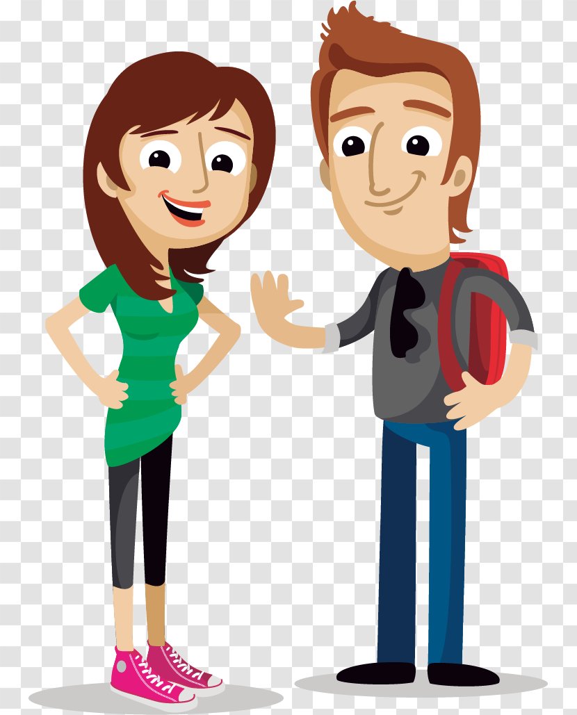 Cartoon Illustration - Flower - Young Men And Women Transparent PNG