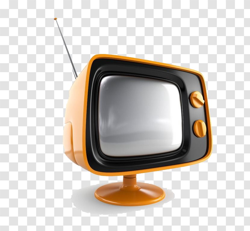High-definition Television Retro Network - Channel - Orange Old TV Antenna Transparent PNG