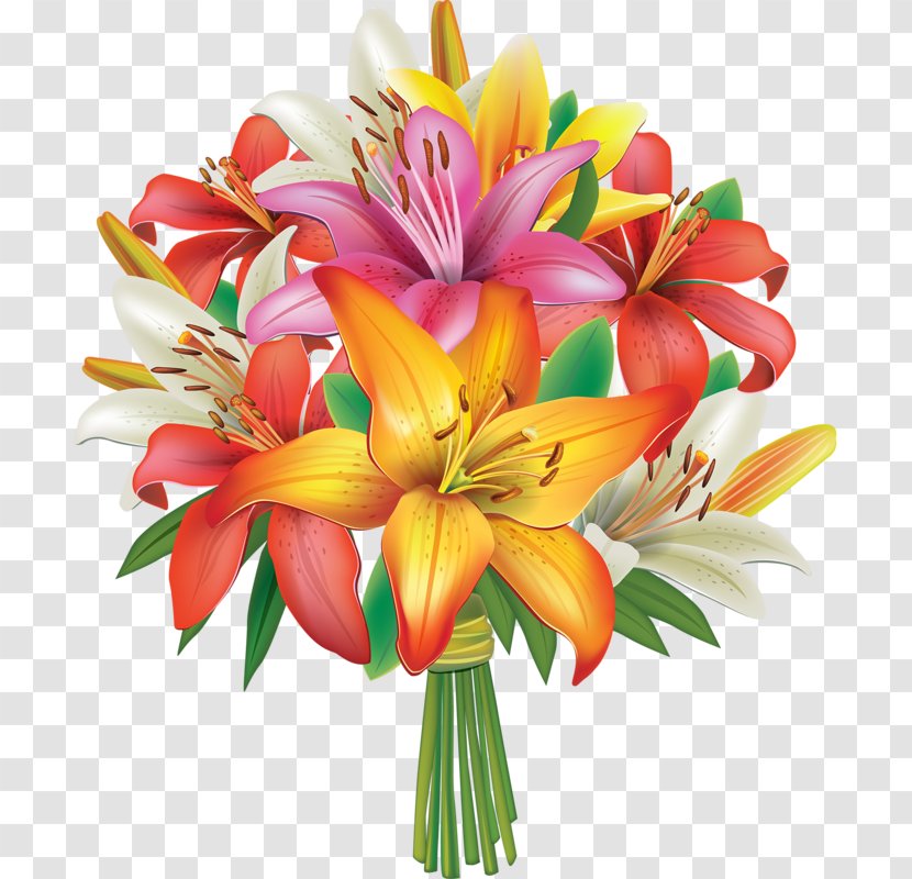 Flower Bouquet Lilium Clip Art - Gift - A Of Flowers Transparent PNG