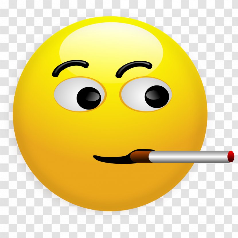 Smiley Cigarette Emoticon Clip Art - Laughter Transparent PNG