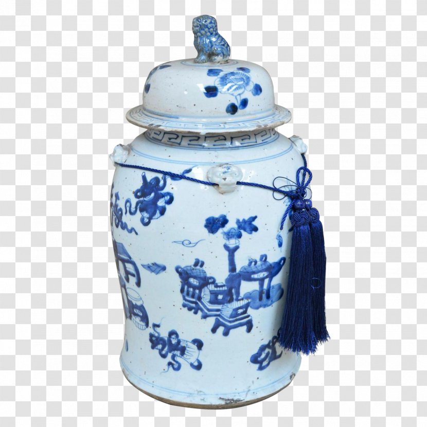 Ceramic Blue And White Pottery Kettle Mug Sarreid Limited - Urn - The Porcelain Transparent PNG