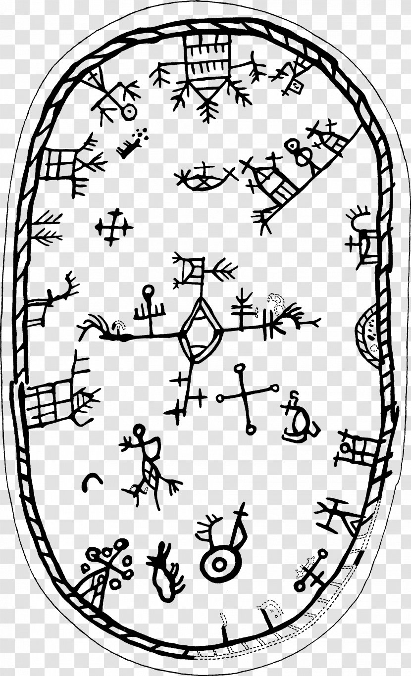 Sami People Drum Shamanism - Old Frame Transparent PNG