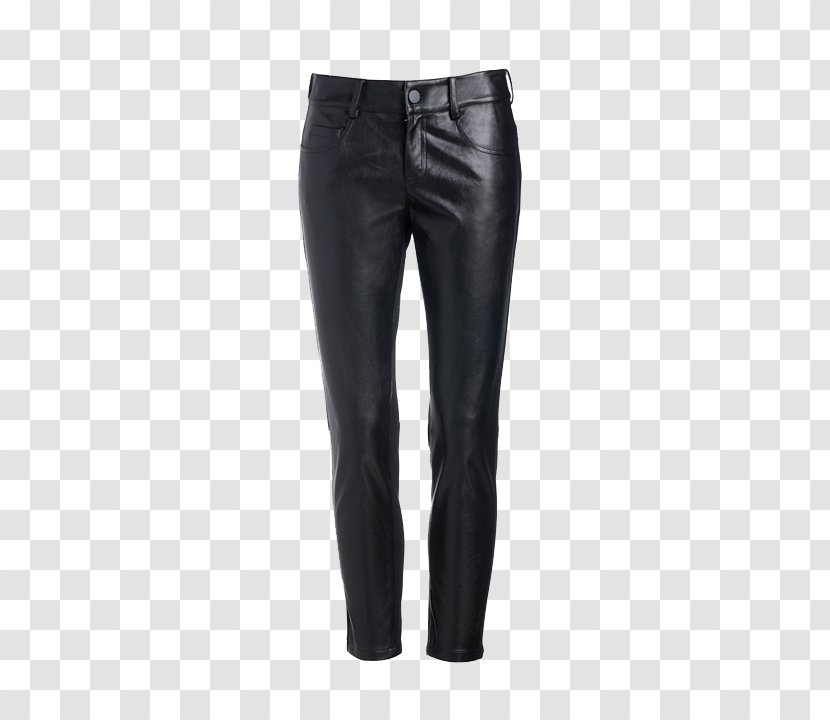 Jeans Denim Waist - Black Leather Pants Transparent PNG