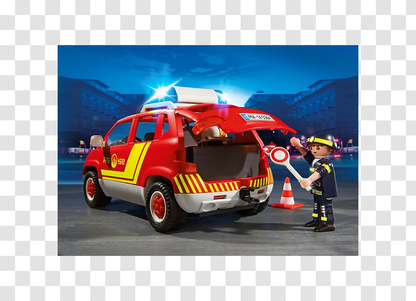 Car Firefighter Playmobil Siren Toy - Emergency Vehicle Transparent PNG