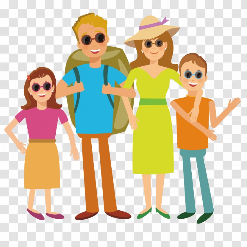 Cartoon Travel Illustration - Pixel - Family Transparent PNG