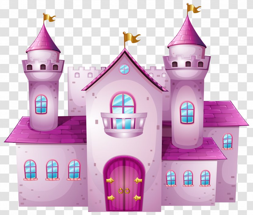 Clip Art - Drawing - Pink Castle Image Transparent PNG