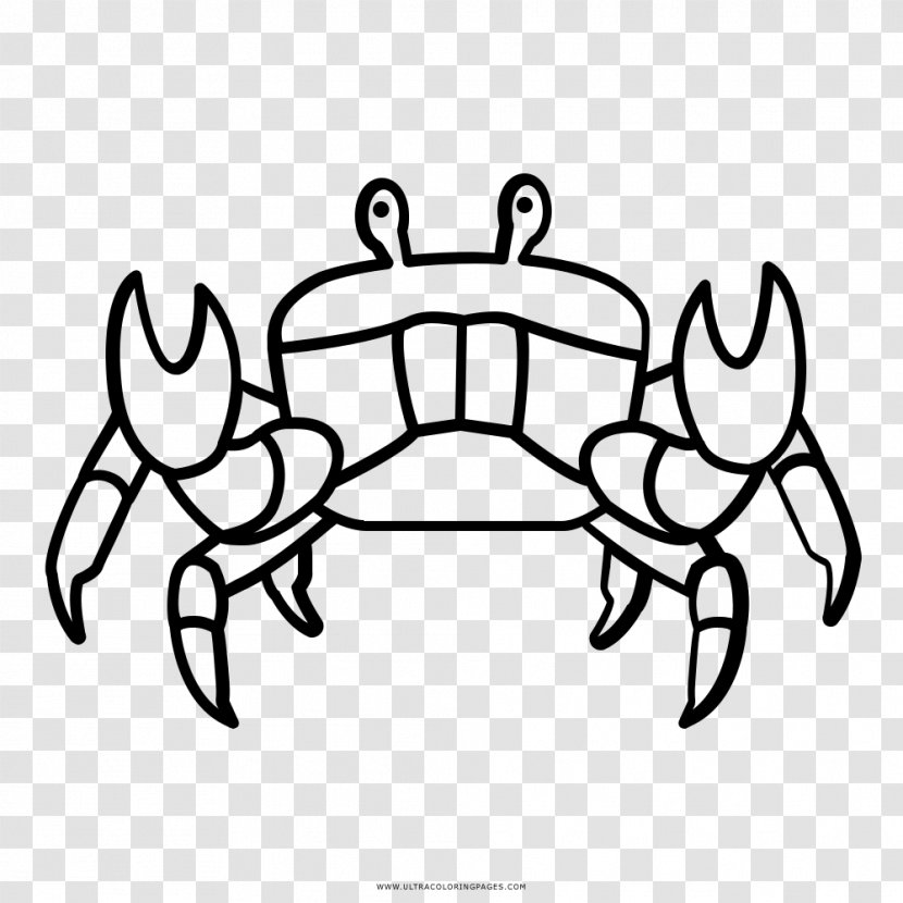 Crab Black And White Drawing Coloring Book - Heart Transparent PNG