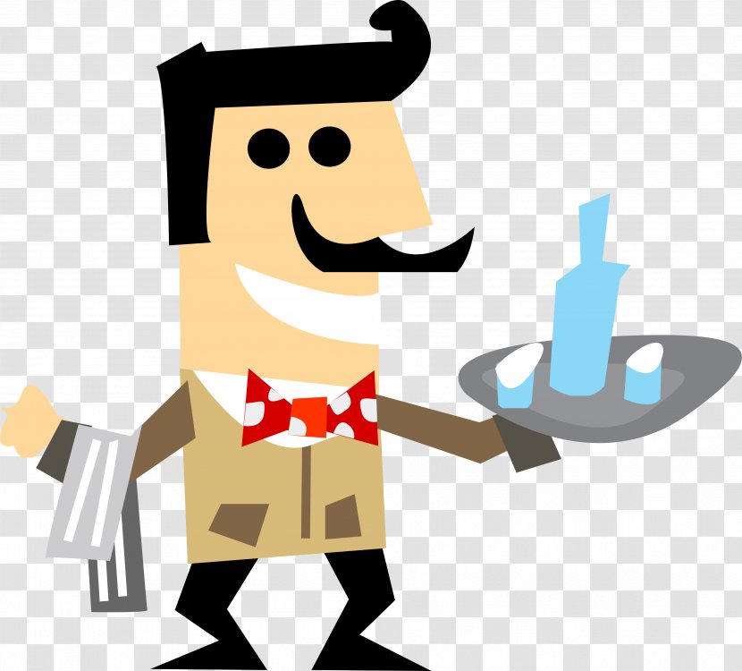 Waiter Clip Art - Cartoon - Excellent Staff Transparent PNG