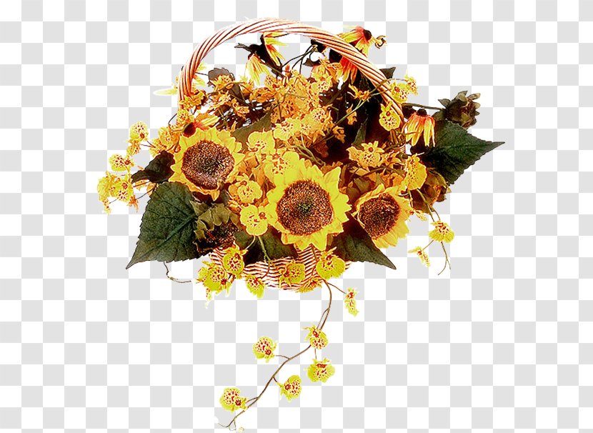 Floral Design Common Sunflower Vase With Three Sunflowers Cut Flowers - Flower Arranging Transparent PNG