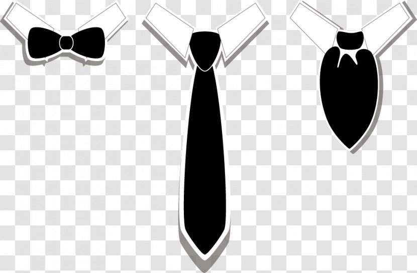 Necktie Bow Tie Euclidean Vector - Monochrome Transparent PNG