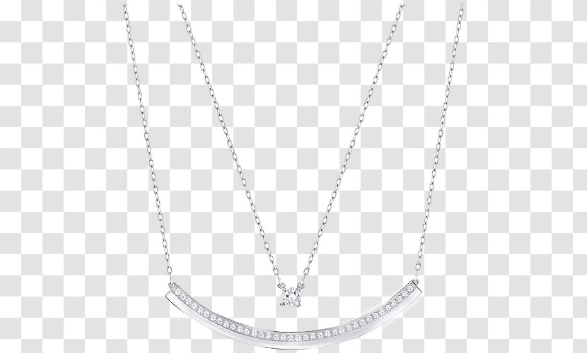 Necklace White Pattern - Chain - Swarovski Jewellery Women's Gold Transparent PNG