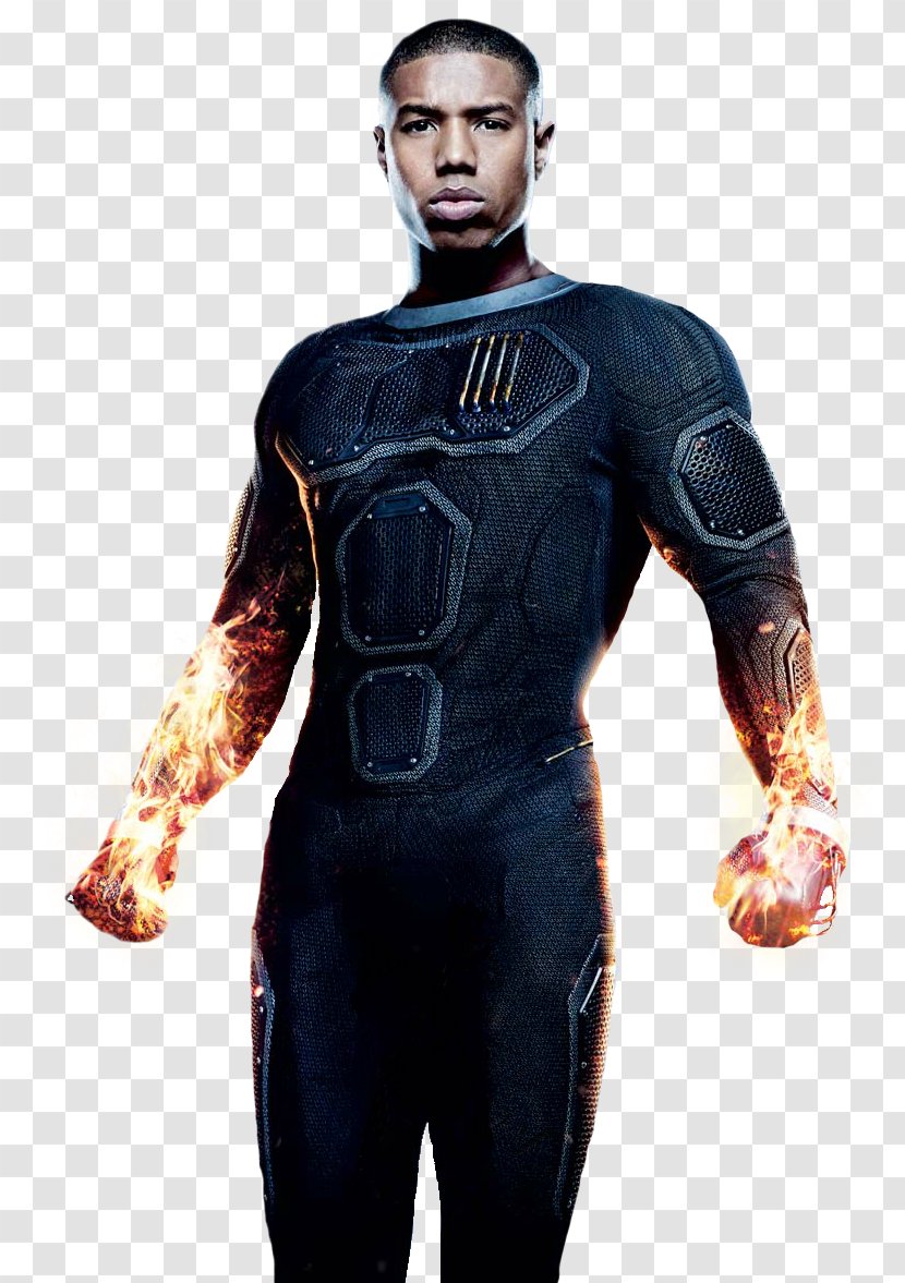 Michael B. Jordan Human Torch Fantastic Four Actor Marvel Comics - Cartoon Transparent PNG