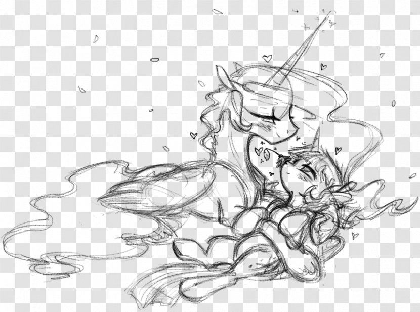 Princess Celestia Drawing Line Art Sketch - My Little Pony Friendship Is Magic - Elsa Crown Transparent PNG