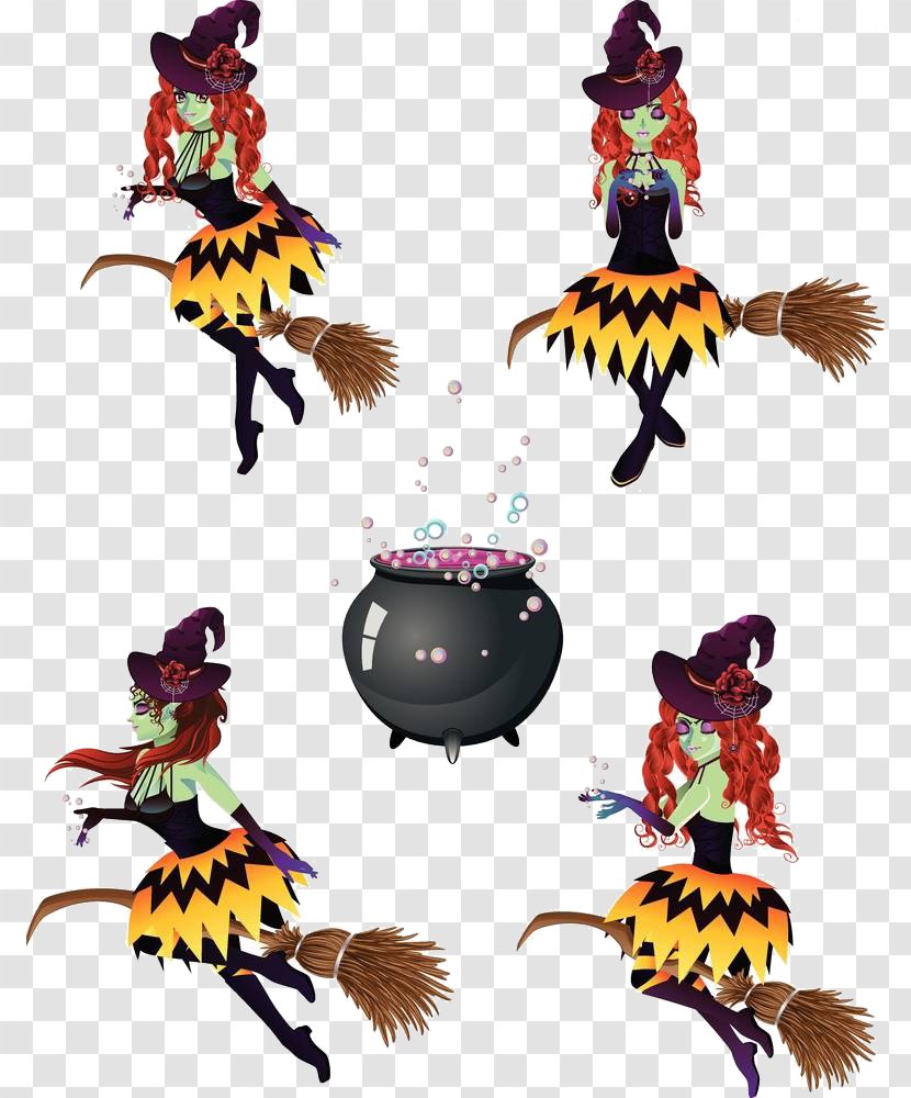 Royalty-free Broom Boszorkxe1ny Illustration - Cartoon Witch Material Transparent PNG