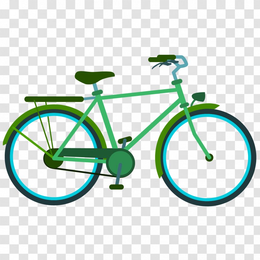 Fixed-gear Bicycle Single-speed Flip-flop Hub Dolan Bikes - Wheel - Vector Cartoon Bike Transparent PNG