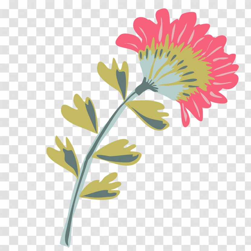 Chrysanthemum Floral Design Font - Yellow - Botanic Flyer Transparent PNG