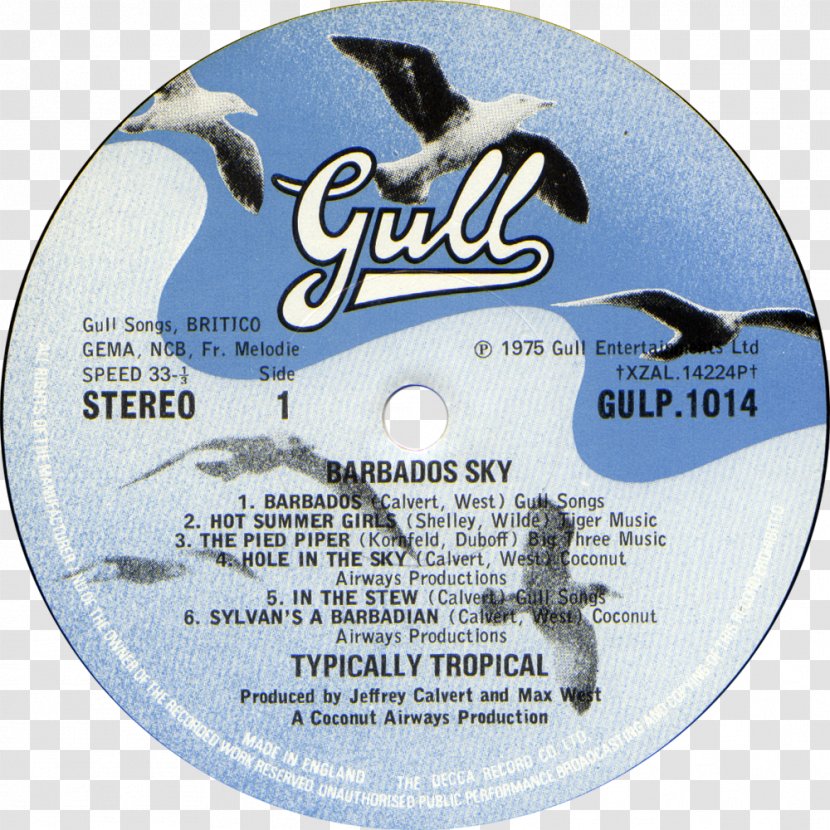 Typically Tropical Barbados Sky Lyrics Liner Notes - Reggae - Label Transparent PNG