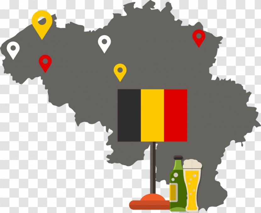 Flag Of Belgium Vector Map Transparent PNG