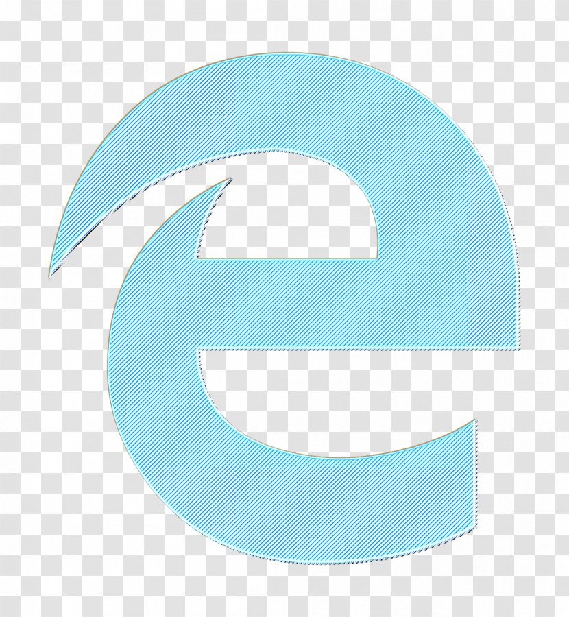 Browser Icon E Edge - Black - Crescent Symbol Transparent PNG