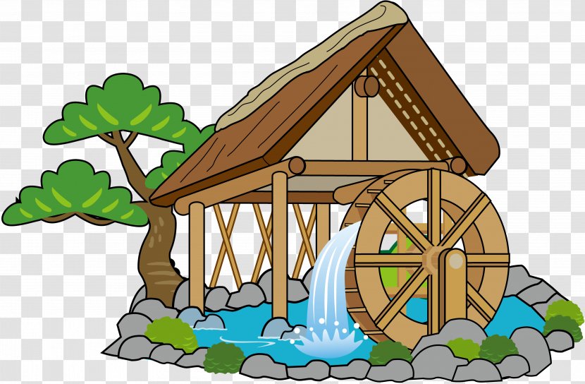 Clip Art Watermill Drawing Image - Water Well Transparent PNG