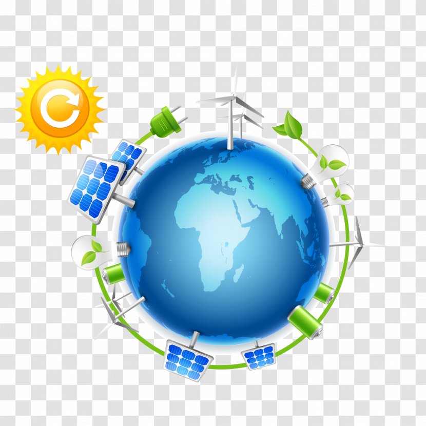 Renewable Energy Solar Panels Infographic - Earth - Environmental Protection Of The Material Transparent PNG