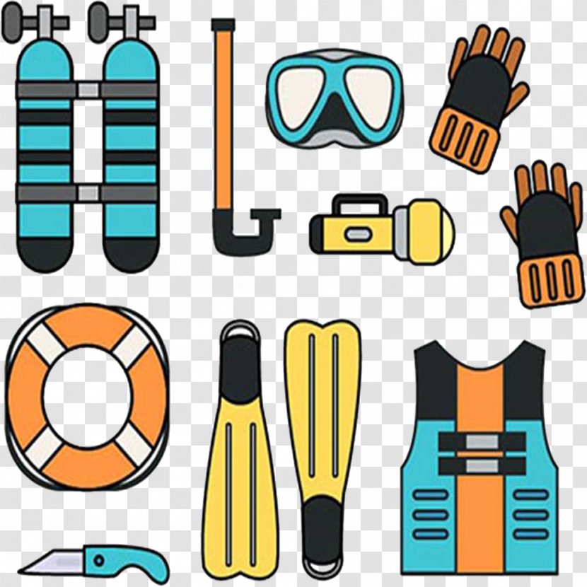 Underwater Diving Scuba Equipment Clip Art - Gratis - Diver Tools Transparent PNG