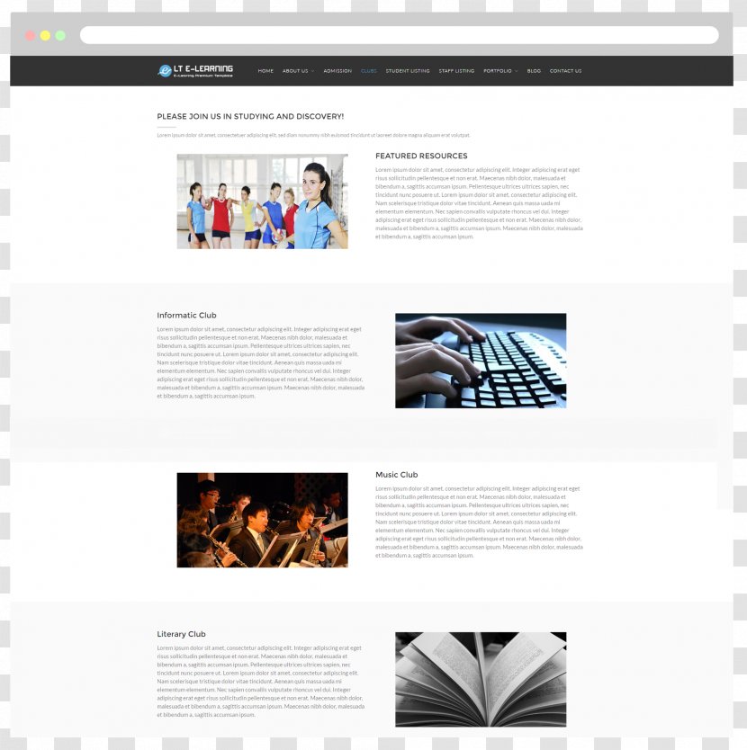 Web Page Contact Responsive Design Marketing - School - Fashion Theme Transparent PNG