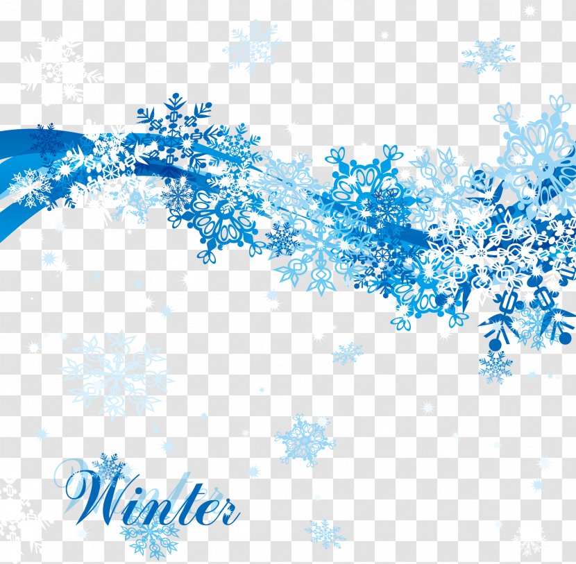 Christmas Snowflake Clip Art - Blue - Fantasy Background Decoration Transparent PNG