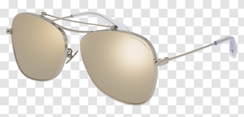 Sunglasses Ray-Ban Round Double Bridge Mirror Color Goggles - Green - Alexander Mcqueen Transparent PNG