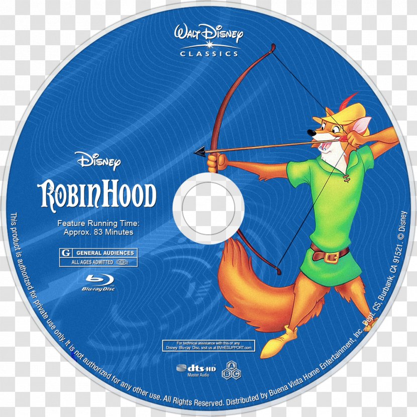 Nick Wilde Blu-ray Disc Compact Film - Robin Hood Transparent PNG