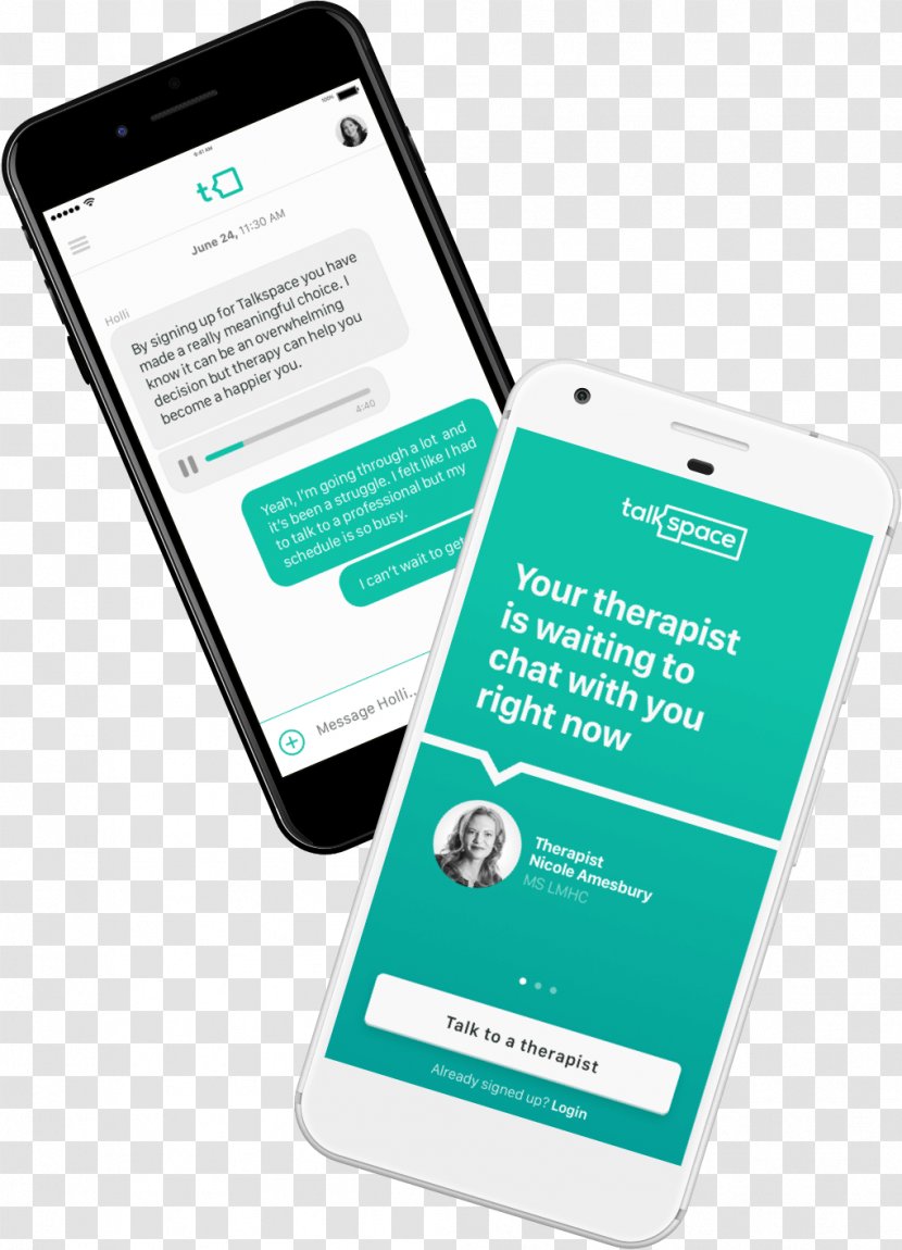 Talkspace Therapy Online Counseling Smartphone Mental Health - Watercolor Transparent PNG
