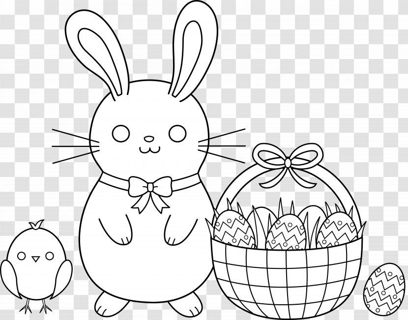 Easter Bunny Basket Coloring Book Egg - Holy Saturday - Jesus Transparent PNG
