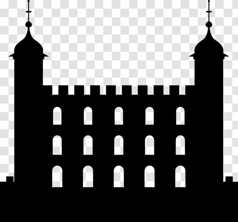 Tower Of London Building Black And White Facade - Landmark Transparent PNG