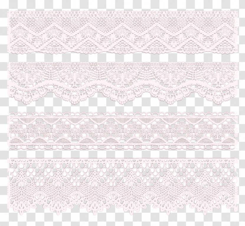 Placemat Pattern - Place Mats - 4 White Lace Trim Vector Transparent PNG