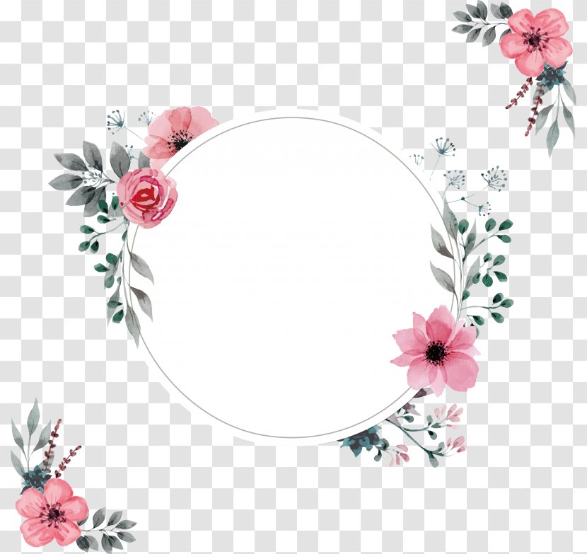 Watercolor Flowers Frame - Floral Design - Picture Plant Transparent PNG