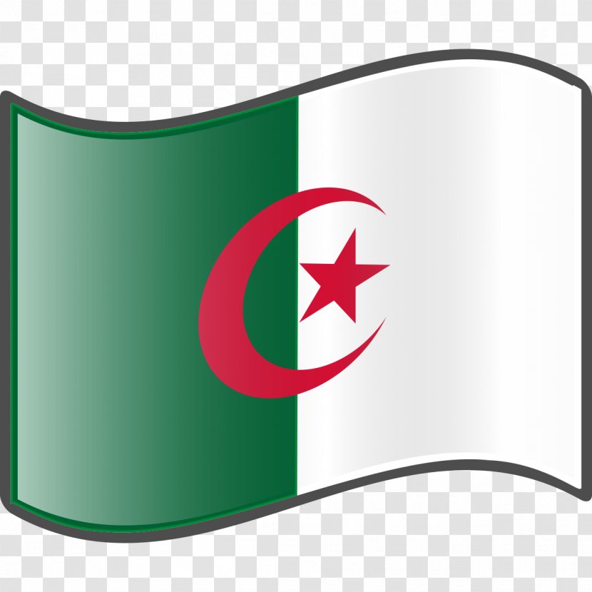 Flag Of Algeria Map - Green Transparent PNG