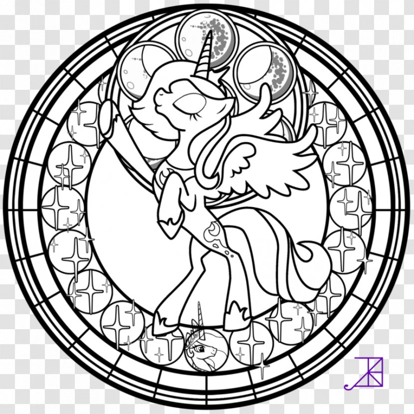 Sunset Shimmer Coloring Book Stained Glass Pony Princess Luna - Flower Transparent PNG