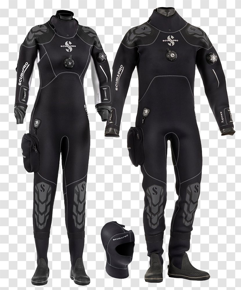 ScubaPro Exodry 4mm Men's Wetsuit 60.085 Dry Suit Underwater Diving Scubapro L - Watercolor - Scuba Diver Transparent PNG