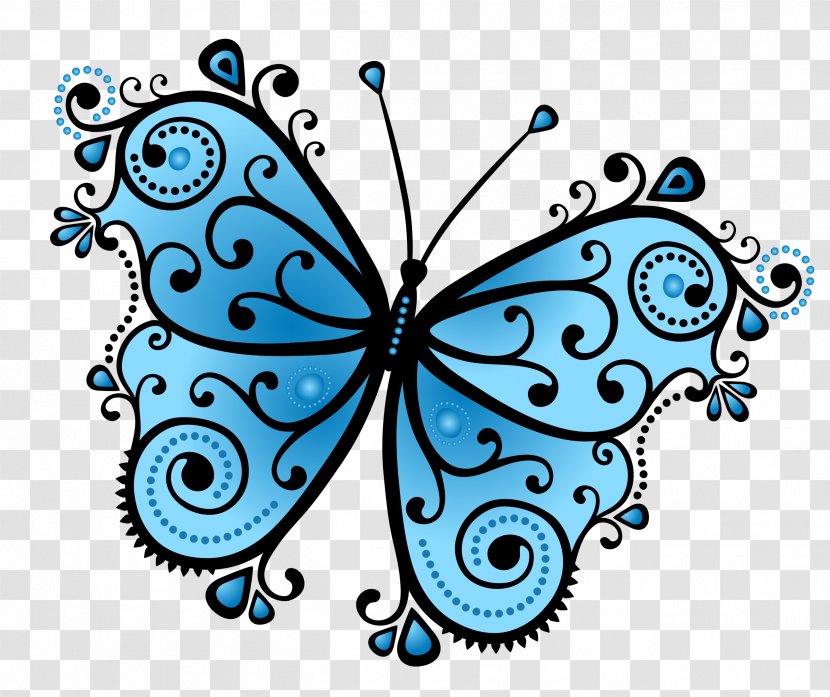 Butterfly Drawing Wallpaper - Organism - Blue Transparent PNG