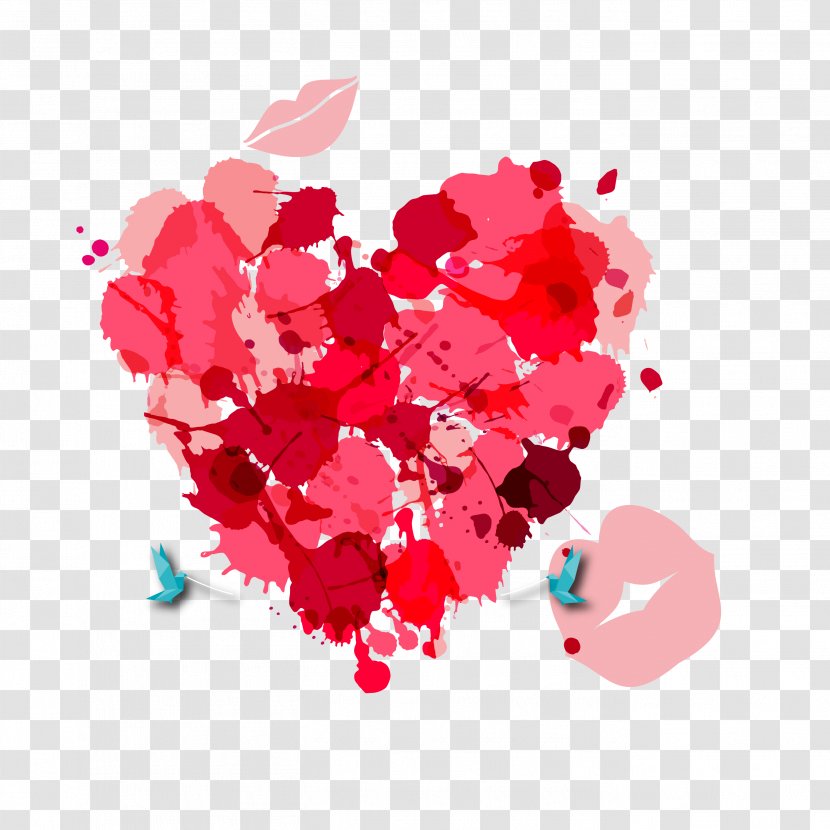 Valentine's Day Heart Qixi Festival Shutterstock - Rose Family - Heart-shaped Pull-free Download Transparent PNG